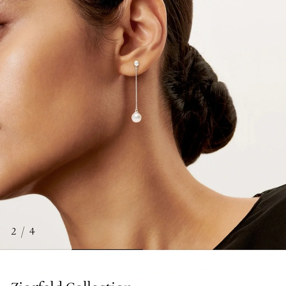 Tiffany Pearl Drop Earrings - Picture 2 of 10